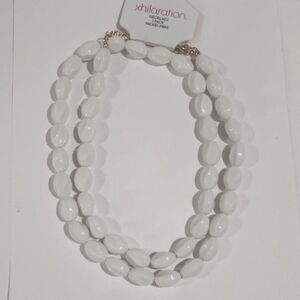 Xhilaration Gold tone White Beaded 36-in Long Necklace - Women's Fashion Jewelry
